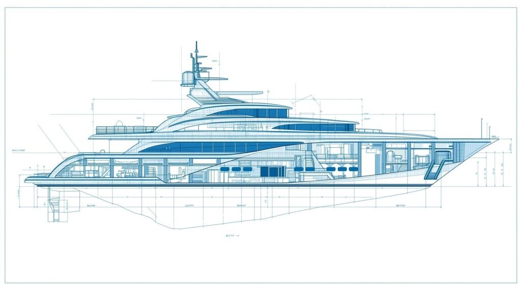 diagram of a yacht
