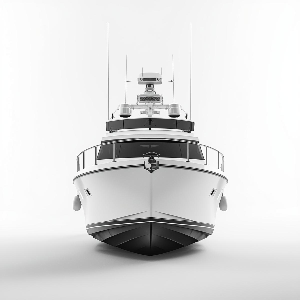 boat marine surveying, white background